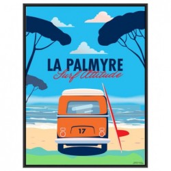 Affiche d'un Combi devant la côte sauvage à La Palmyre