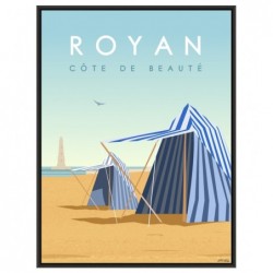 Affiche stylisée de tentes de plage à Royan