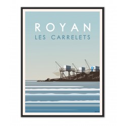 Affiche des carrelets à Royan vendue sans cadre