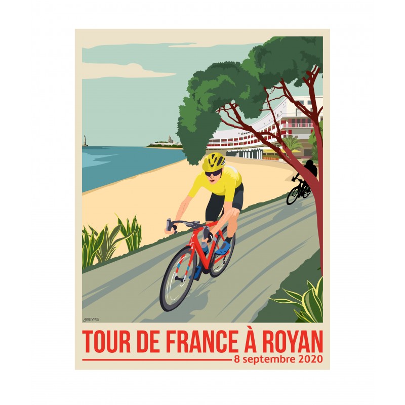 Affiche stylisée du Passage du Tour de France à Royan