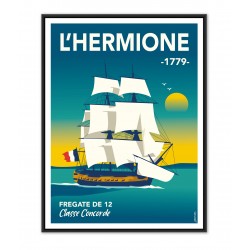 Affiche vintage sur L'hermione