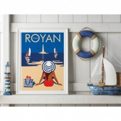 Affiche Royan - Femme contemplant le phare