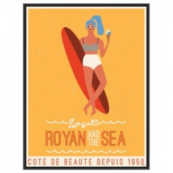 Affiche d'une femme prenant un bain de soleil à Royan