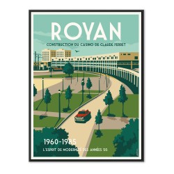 Affiche vintage Construction du casino - Royan - ARTKETYPES