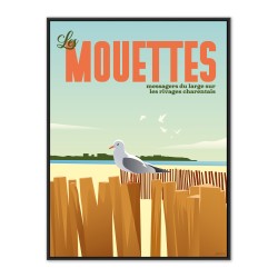Affiche Les Mouettes - Messagers du large | Rivages charentais | ArtKetypes