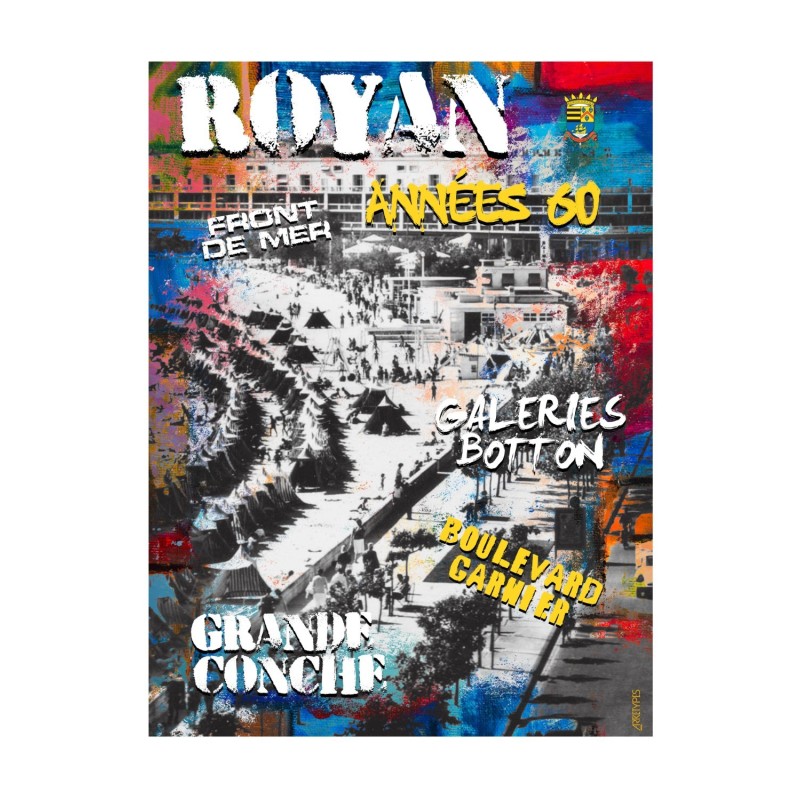 Affiche Vintage Royan Années 60 - Boulevard Garnier - Déco Rétro