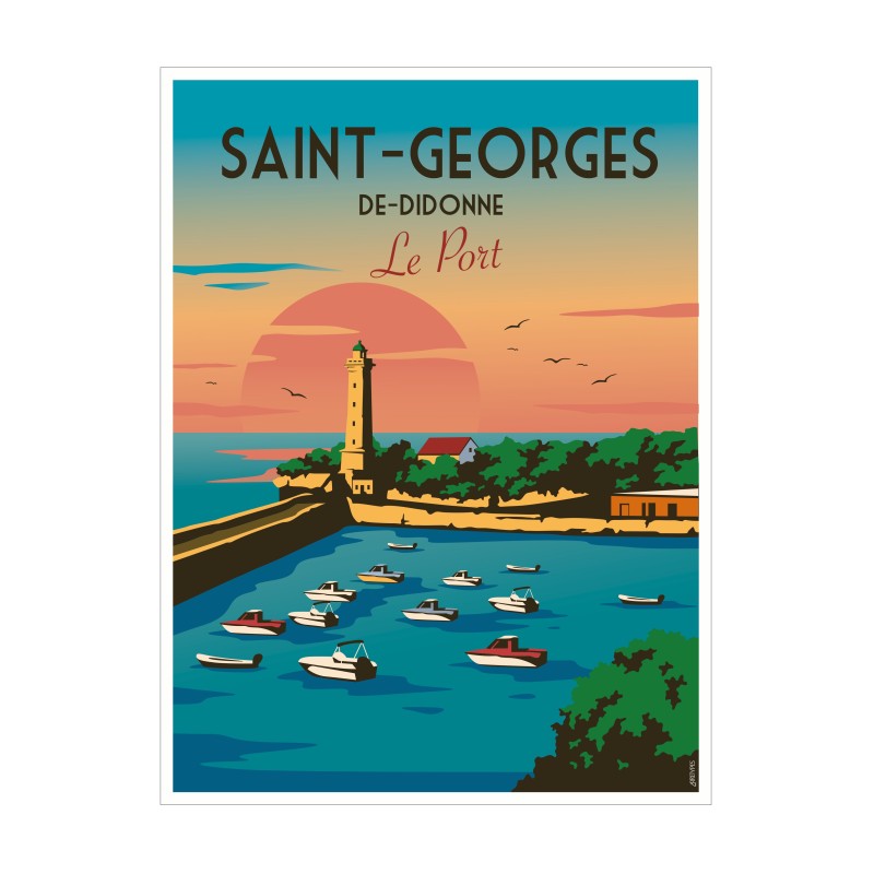 Affiche du Port de Saint-Georges-de-Didonne - Coucher de Soleil Idyllique