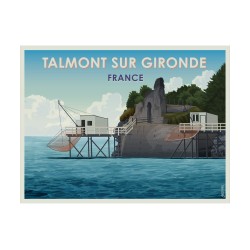Affiche Artistique Talmont-sur-Gironde Carrelet - Paysage Maritime Français